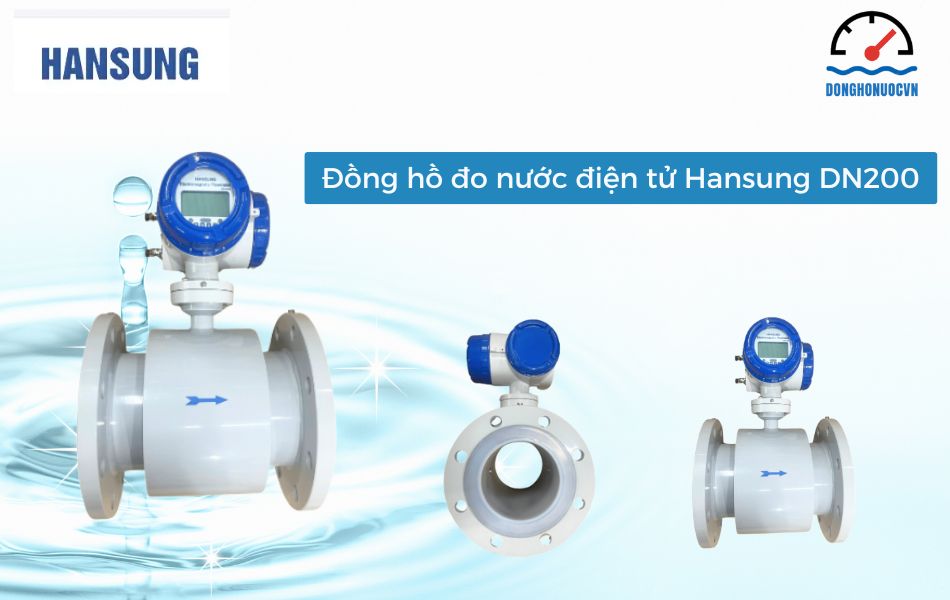 Đồng hồ đo nước điện tử Hansung DN200
