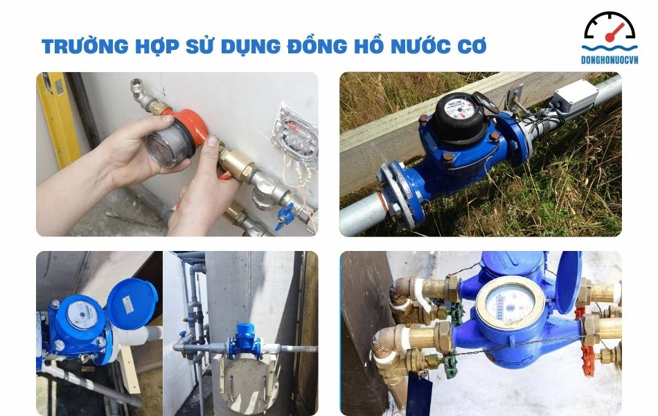 trường hợp sử dụng đồng hồ nước cơ