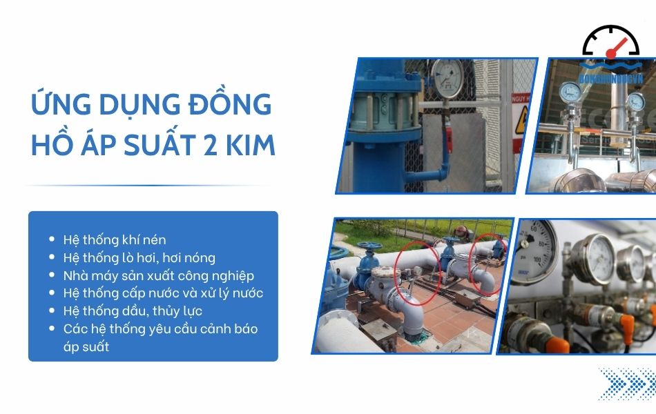 ứng dụng đồng hồ áp suất 2 kim