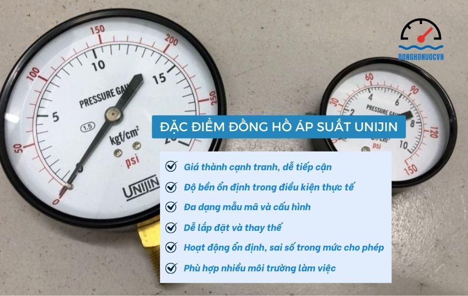 đặc điểm đồng hồ áp suất unijin