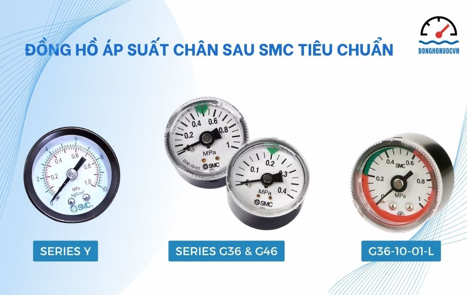 đồng hồ đo áp suất SMC chân sau tiêu chuẩn