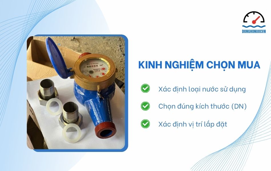 kinh nghiệm chọn mua đồng hồ nước sanpo