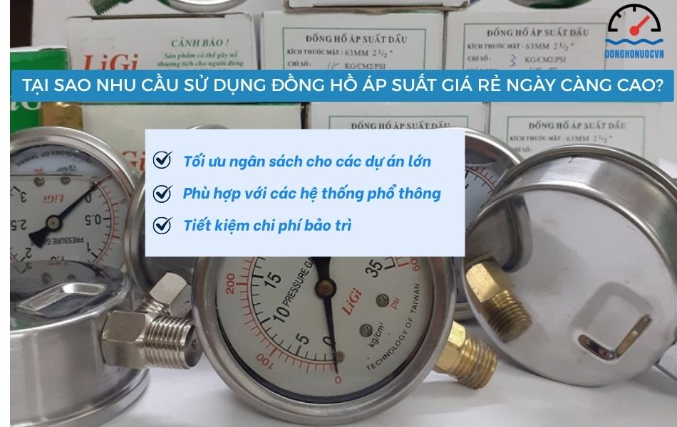 nhu cầu sử dụng đồng hồ áp suất giá rẻ