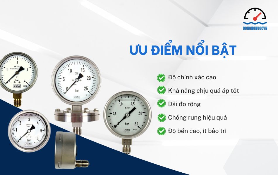 ưu điểm đồng hồ áp suất suku
