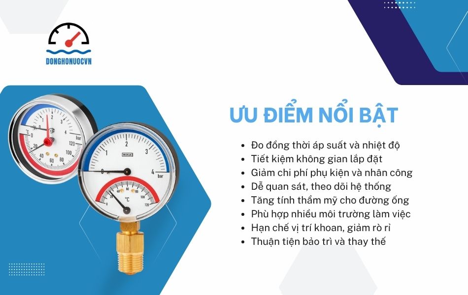 ưu điểm đồng hồ đo áp suất và nhiệt độ