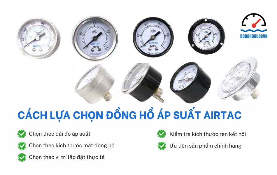 cách lựa chọn đồng hồ áp suất airtac