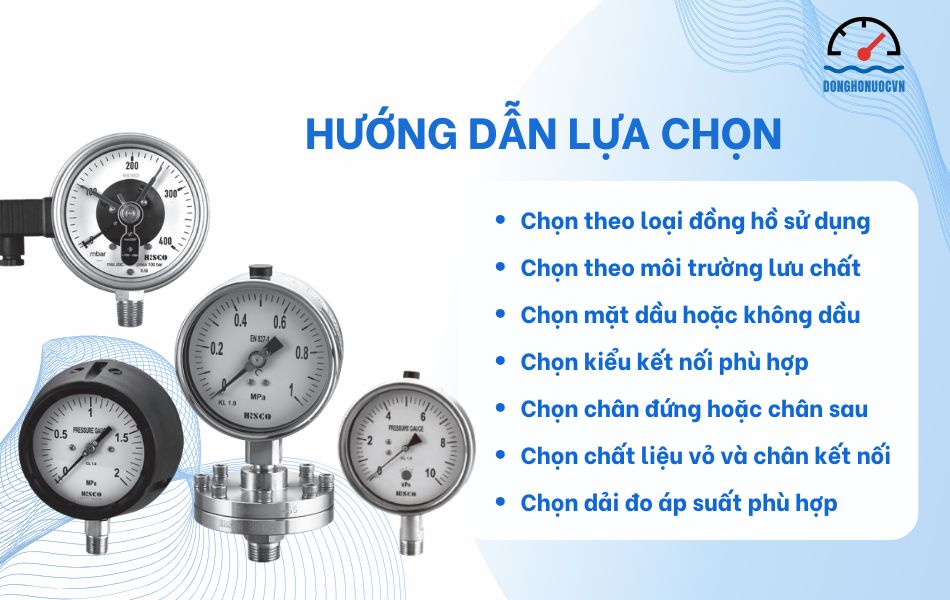 cách lựa chọn đồng hồ áp suất hisco