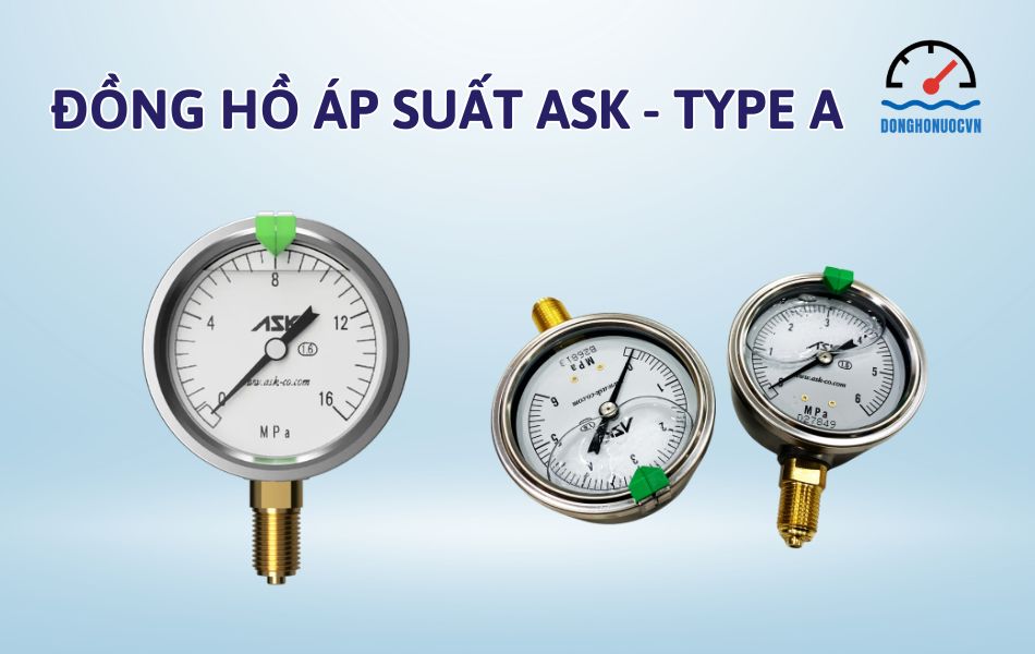 đồng hồ áp suất ASK - Type A - Không vành