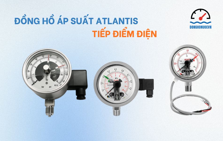 Đồng hồ áp suất Atlantis 3 kim tiếp điểm điện