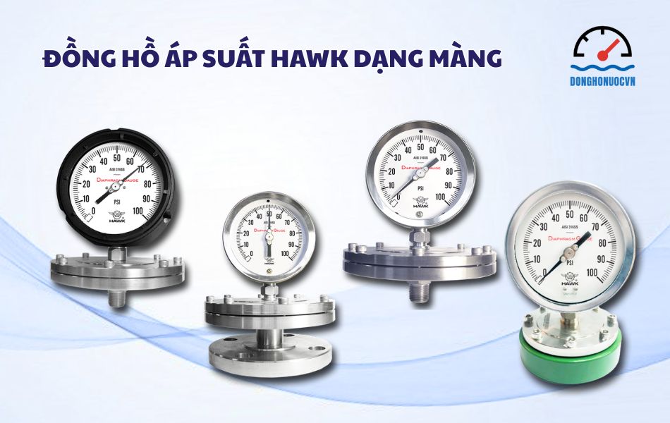 đồng hồ áp suất hawk dạng màng
