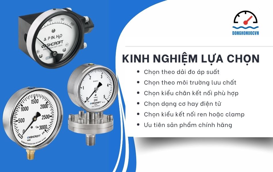 kinh nghiệm lựa chọn đồng hồ áp suất ashcroft