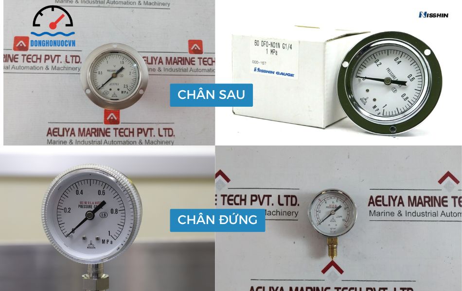 Phân loại đồng hồ áp suất Nisshin theo kiểu lắp đặt