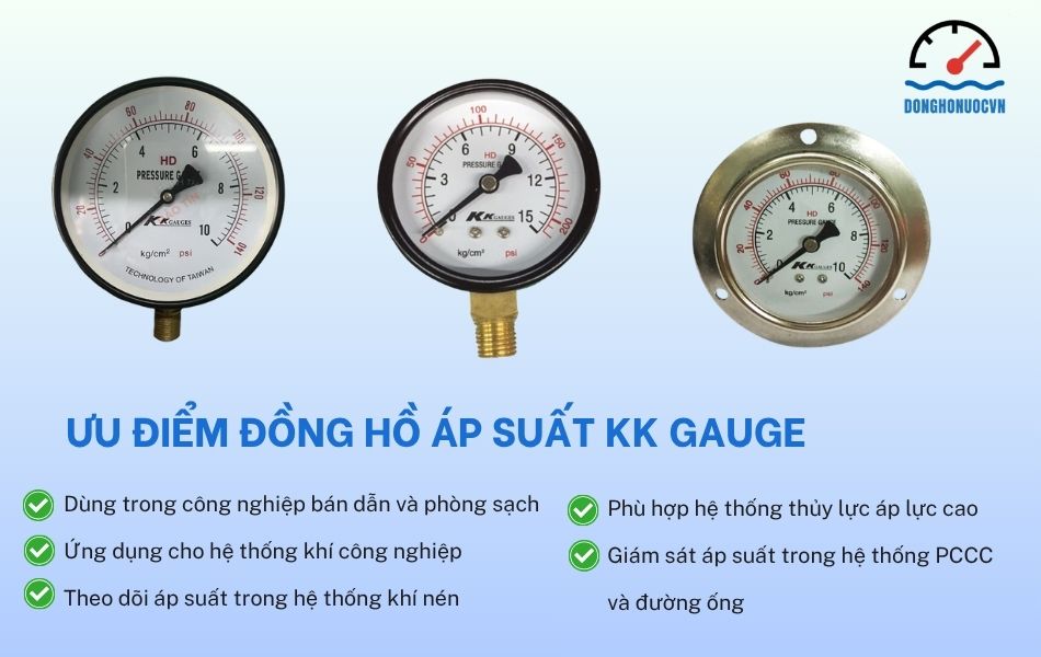 ưu điểm đồng hồ áp suất kk gauge