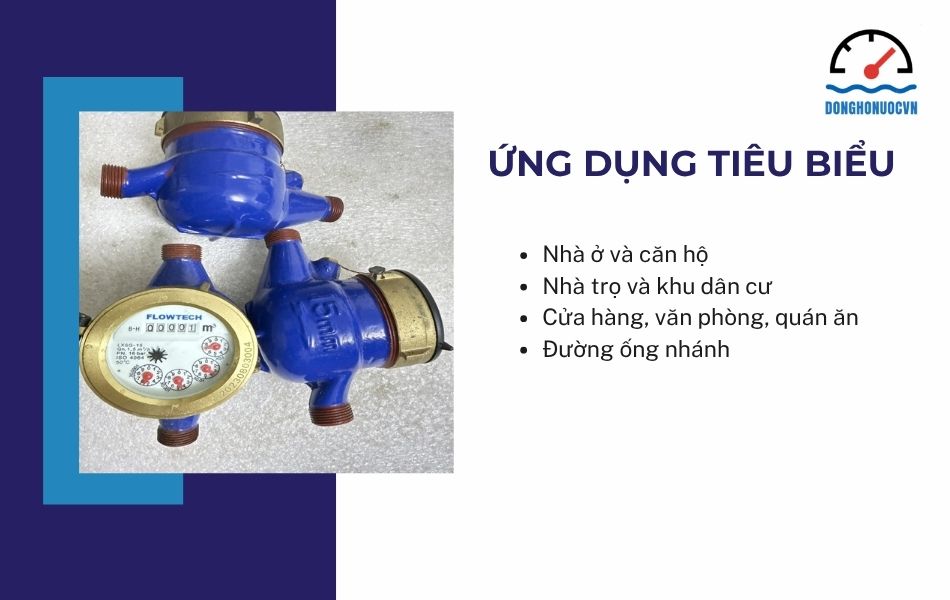 Ứng dụng đồng hồ nước Flowtech DN15