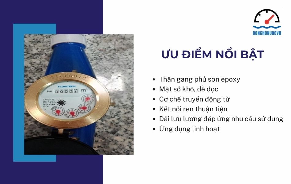 Ưu điểm đồng hồ nước Flowtech DN32