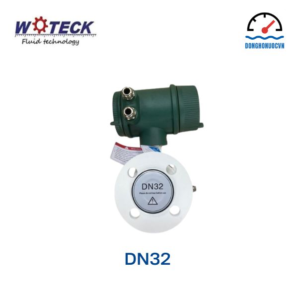 Đồng hồ đo nước điện tử Woteck DN32 mặt bên