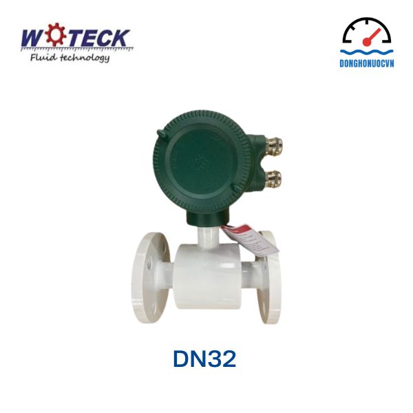 Đồng hồ đo nước điện tử Woteck DN32 mặt sau
