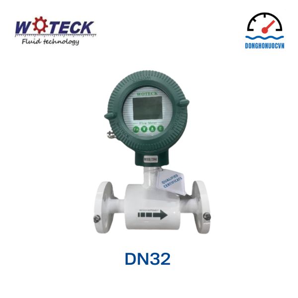 Đồng hồ đo nước điện tử Woteck DN32 mặt trước