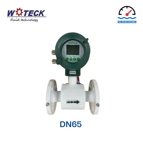 Đồng hồ đo nước điện tử Woteck DN65 mặt trước