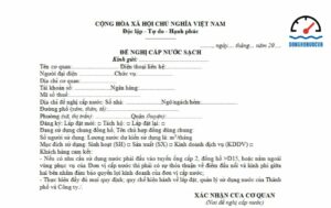 Mẫu đơn xin cấp nước sạch hộ gia đình chuẩn