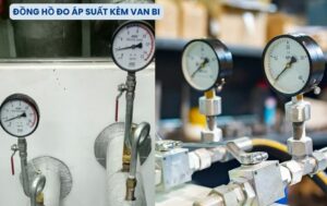 Đồng hồ đo áp suất kèm van bi