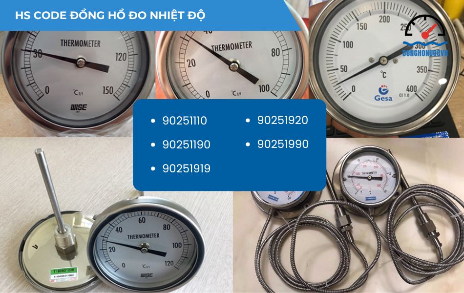 Một số mã HS Code đồng hồ đo nhiệt độ phổ biến