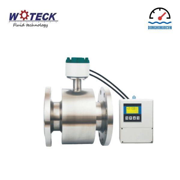 Đồng hồ đo nước điện tử inox Woteck màn hình rời