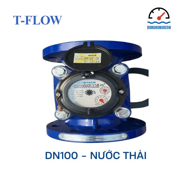 Đồng hồ nước Flowtech DN100 nước thải